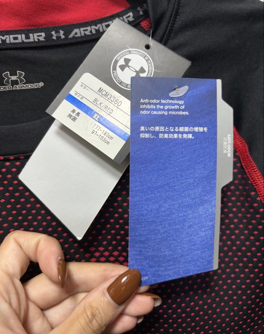 全新品❗️ ❗️ ❗️ UNDER ARMOUR 黑紅色 長袖 運動 上衣 保證正品