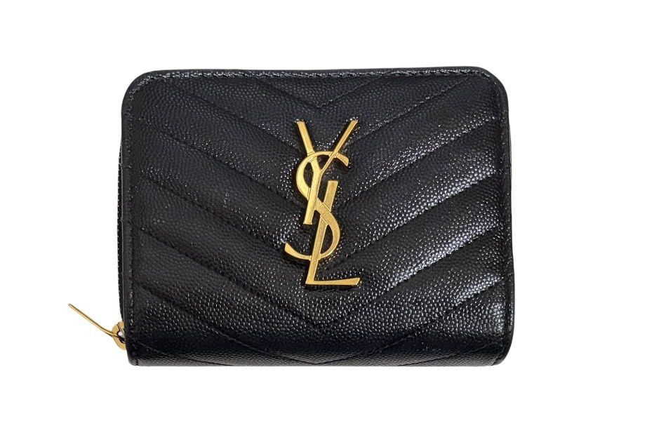 有盒有卡❗️❗️❗️YSL 黑色 魚子醬 短夾 保證正品