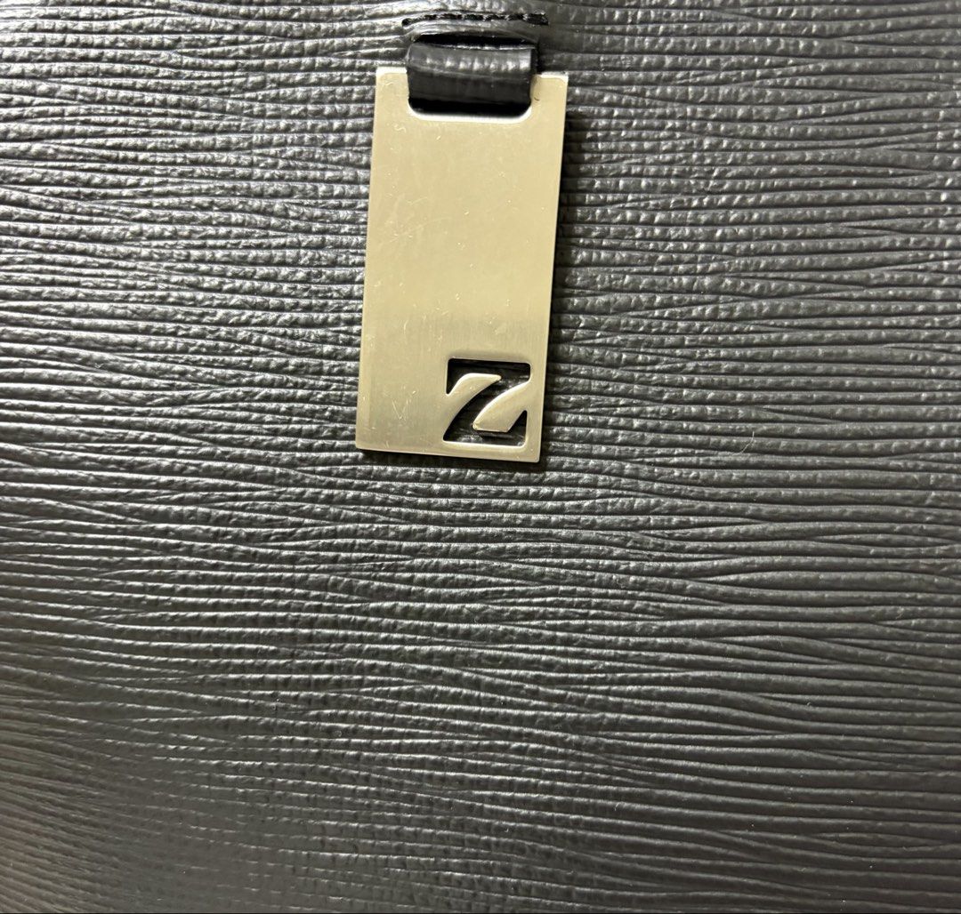 全新品❗️❗️❗️ZODENCE 黑色 水波紋 牛皮 手提 斜背包